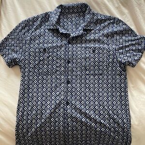 Short sleeve cotton knit camp shirt